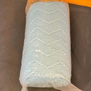 NexHome Throw Blanket Blue Textured Knit Blanket 50”x60” sea blue color net